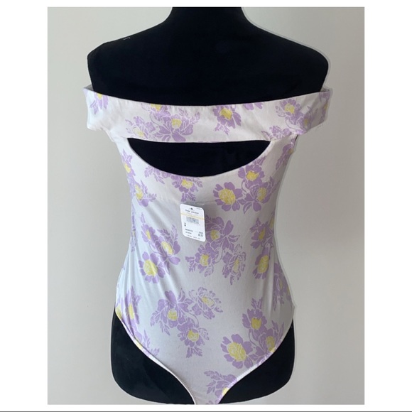 FREE PEOPLE FLORAL PRINT OFF THE SHOULDER BODYSUIT - Picture 5 of 6